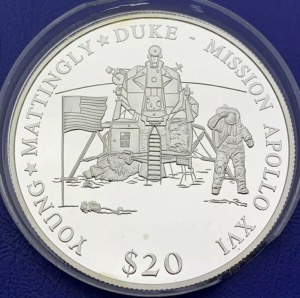 Liberia 20 dollars Mission Apollo XIIII année 2000 argent