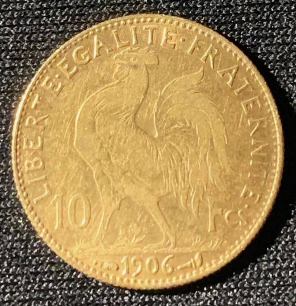 10 francs Coq Marianne or 1906