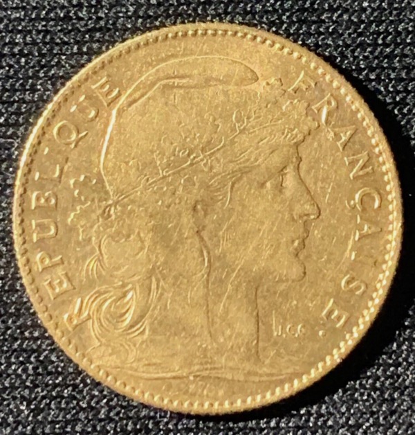 10 francs Coq Marianne or 1906