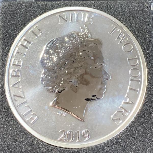 1 Oz argent NIUE 2 Dollars Le Roi Lion 2019 sous capsule