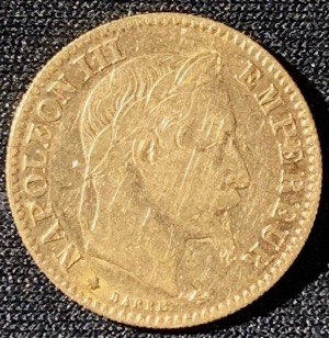 10 francs or napoléon III tête laurée 1864 A